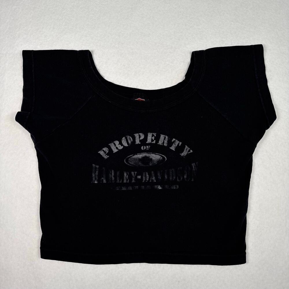 Vintage‎ 2001 Harley Davidson Baby Tee Womens Large Crop Shirt Rocky Mount, NC
